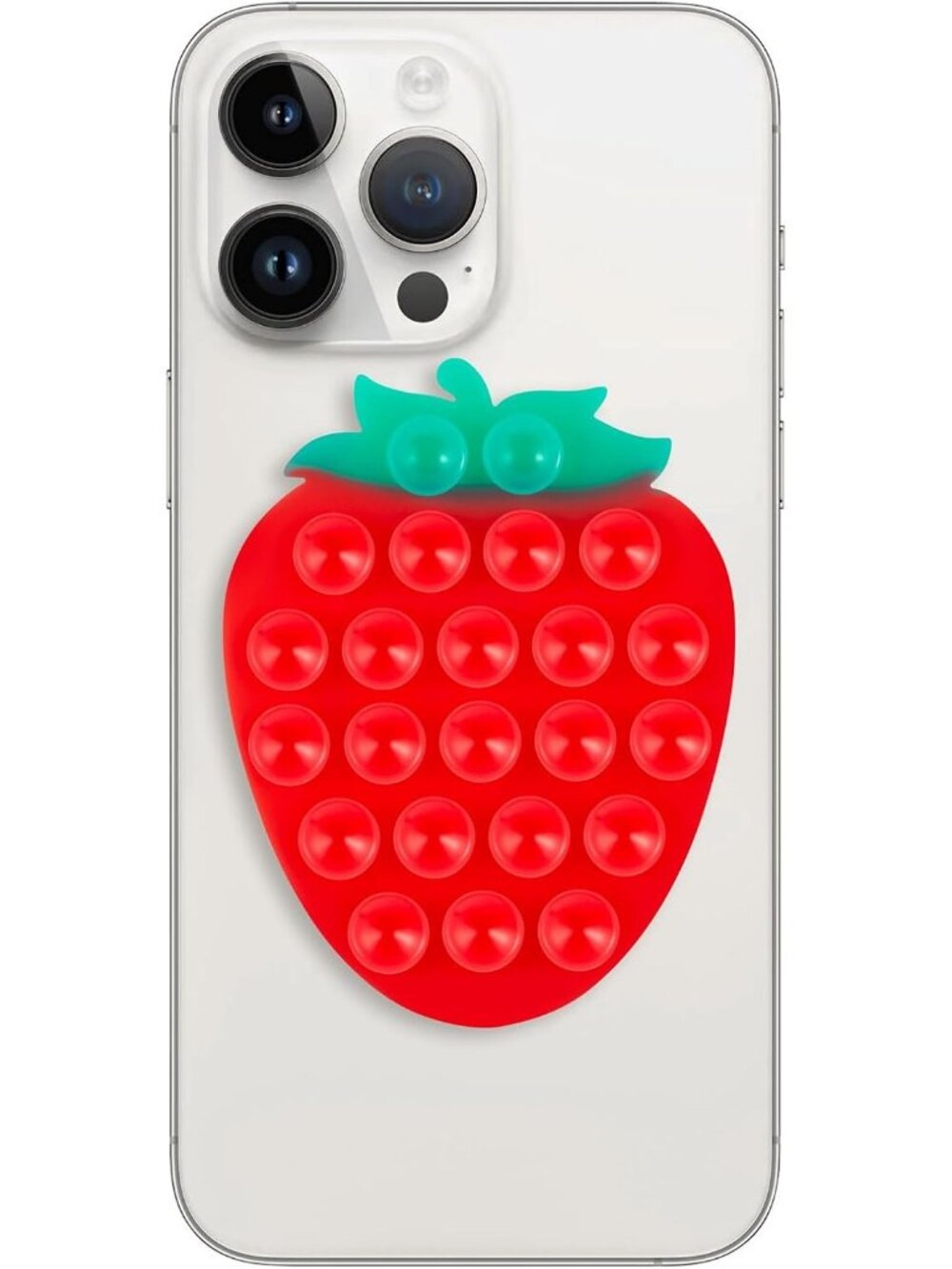 Strawberry Red Strong Silicone Suction Sticky Grip Suitable for Selfie on Mirror